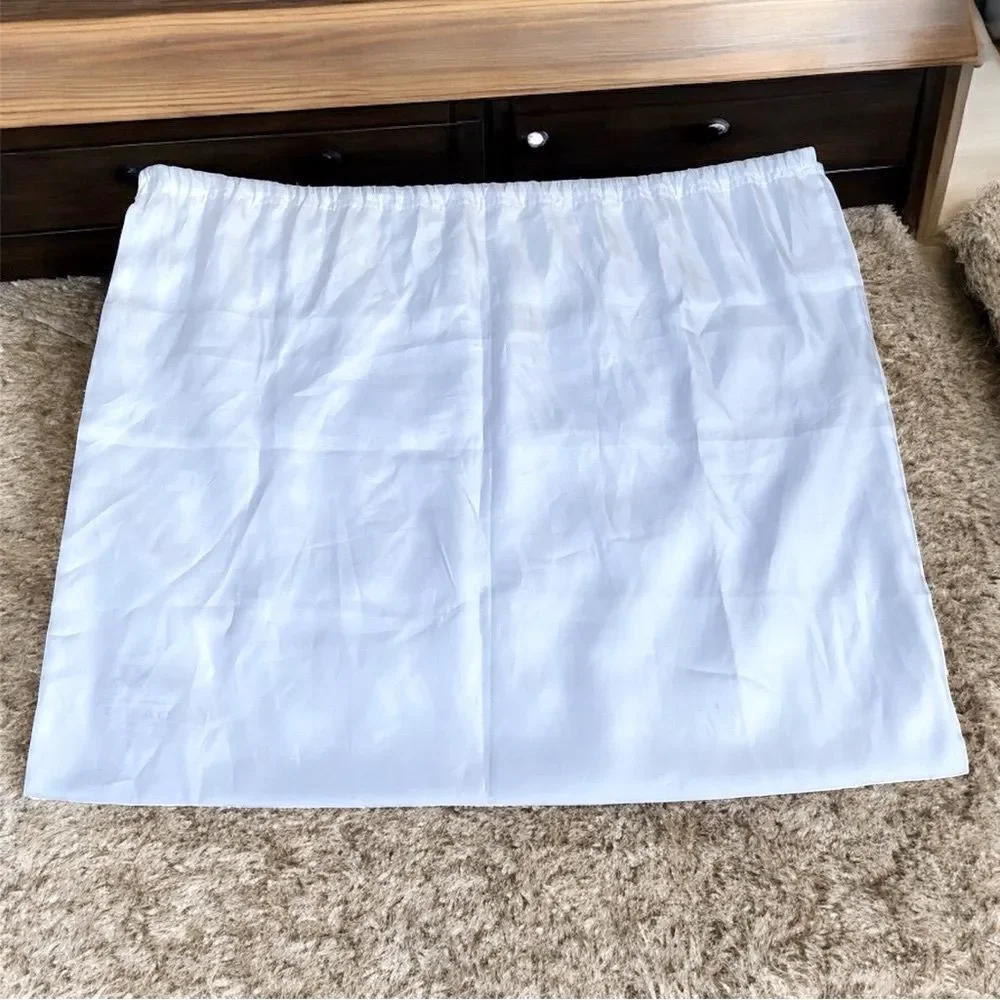 Coach White Drawstring Silky Dust/Storage Bag w/Brown Stagecoach Logo EUC